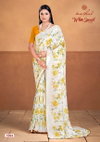 White Special By Kashvi Dull Moss Printed Sarees Wholesale Shop In Surat